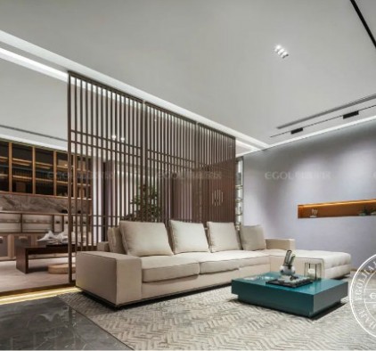 易高家居新中式系列新品效果图，客厅装修图